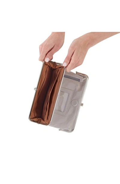 Hobo Lauren Leather Double Frame Clutch In Light Grey