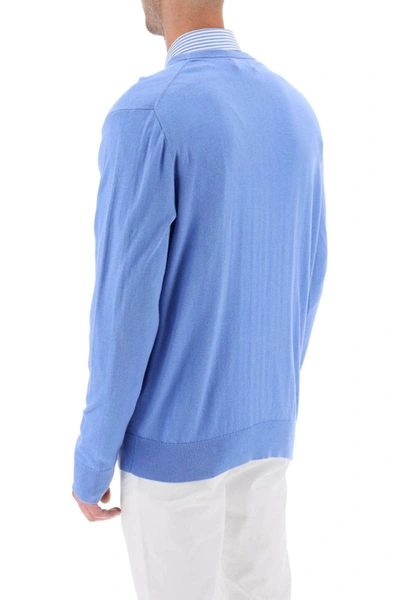 Shop Polo Ralph Lauren Sweater In Cotton And Cashmere In Blue