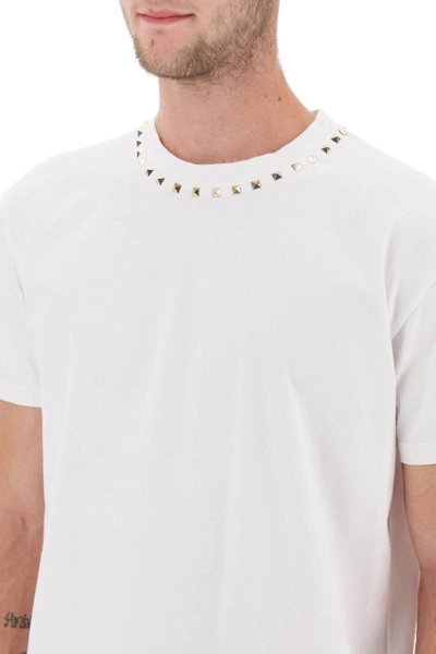 Shop Valentino Garavani Cotton T-shirt With Studs In White