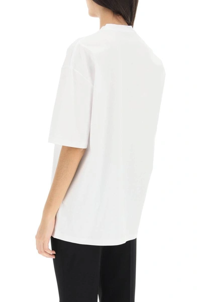 Shop Versace Goddess T-shirt With Studs In White