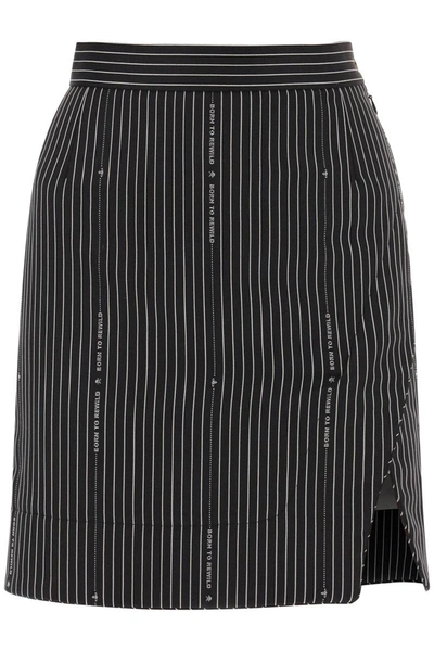 Shop Vivienne Westwood 'rita' Wrap Mini Skirt With Pinstriped Motif In Black