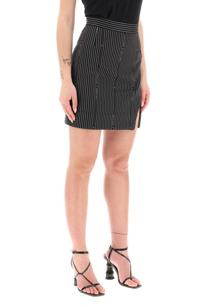 Shop Vivienne Westwood 'rita' Wrap Mini Skirt With Pinstriped Motif In Black