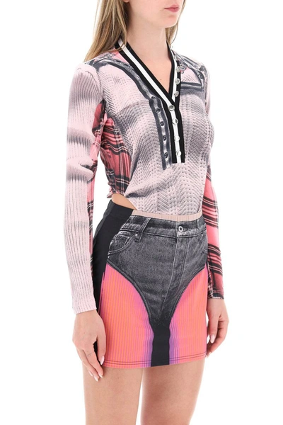 Shop Y/project Y Project Jean Paul Gaultier X  Trompe L'oeil Bodysuit In Multicolor