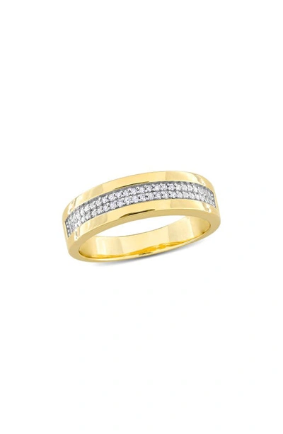 Shop Delmar Diamond Band Ring In Yellow