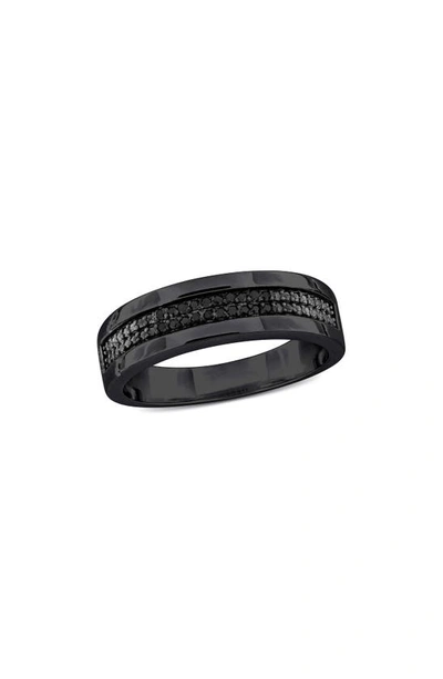 Delmar Black Diamond Band Ring In Black