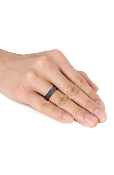 Delmar Black Diamond Band Ring In Black
