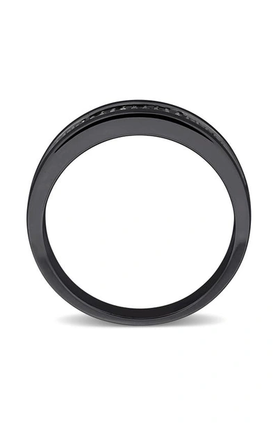 Delmar Black Diamond Band Ring In Black