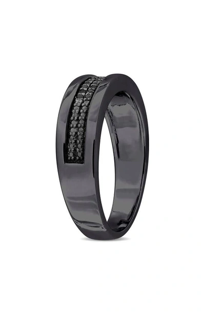 Delmar Black Diamond Band Ring In Black