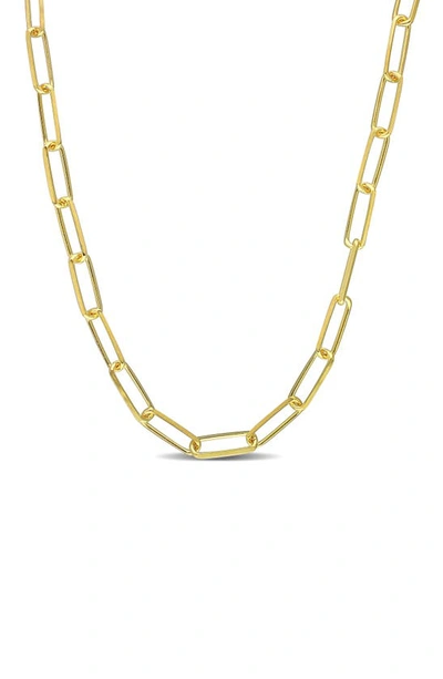 Shop Delmar Paperclip Chain Necklace In Yellow