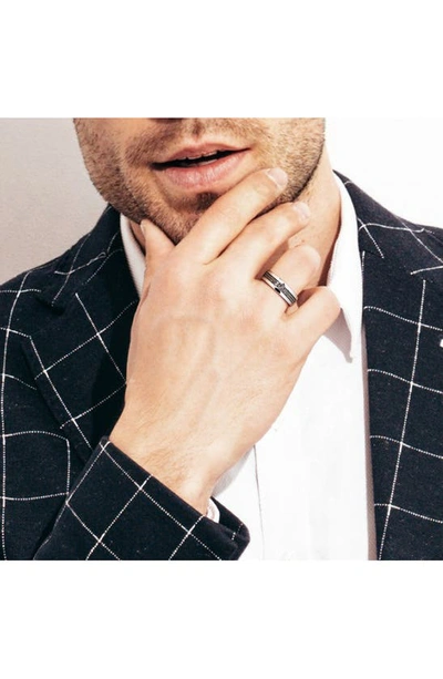 Delmar Black Diamond Band Ring In Black