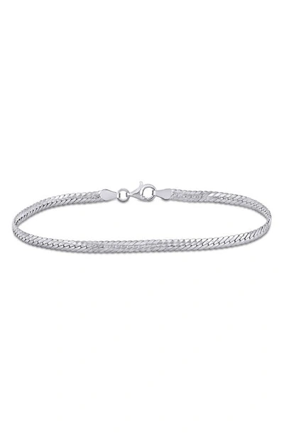 Shop Delmar Herringbone Bracelet In Silver