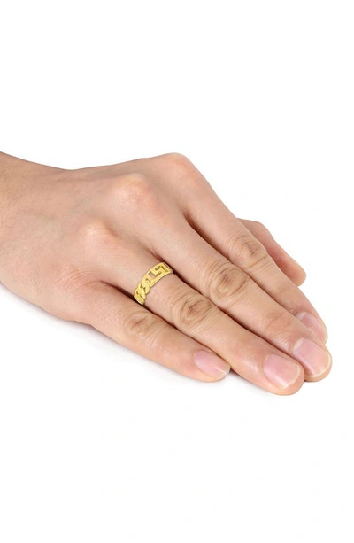 Delmar Interlocking Greek Key Ring In Yellow