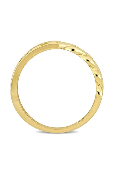 Delmar Interlocking Greek Key Ring In Yellow