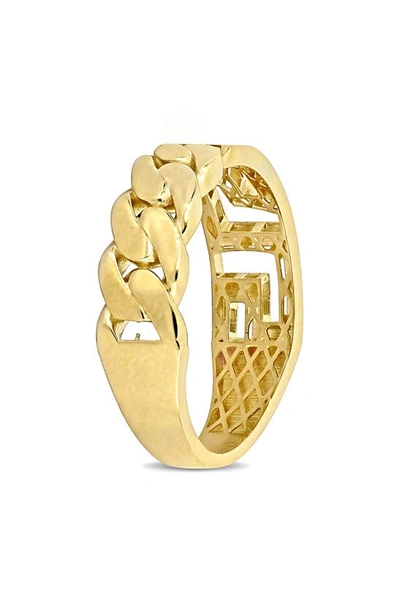Shop Delmar Interlocking Greek Key Ring In Yellow
