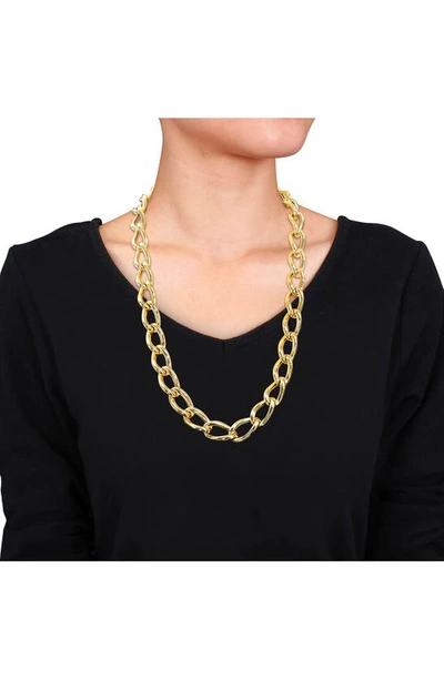 Shop Delmar Hollow Link Chain Necklace In Yellow