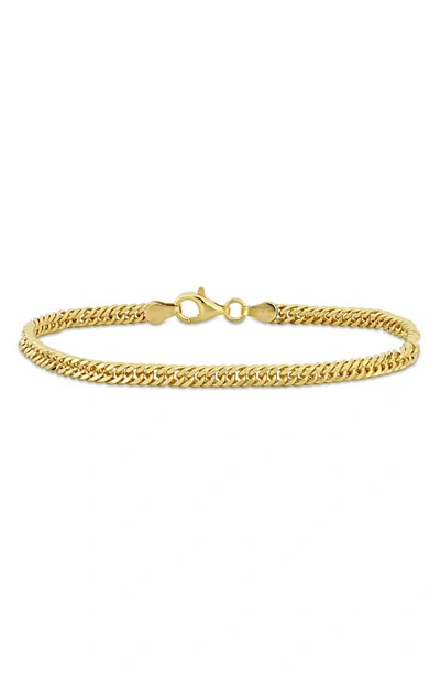 Shop Delmar Double Curb Link Chain Bracelet In Yellow