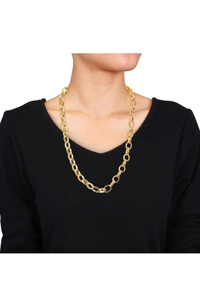 Shop Delmar Rolo Link Chain Necklace In Yellow