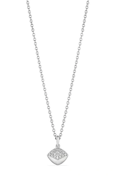 Shop Judith Ripka Iris Diamond Pendant Necklace In Silver