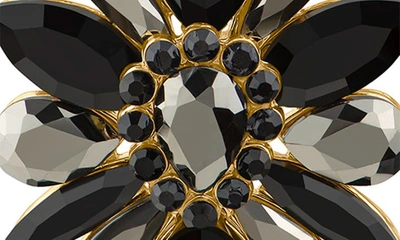 Shop Jardin Crystal Cluster Drop Earrings In Black/ Gold
