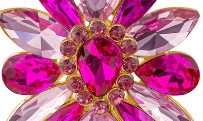 Jardin Crystal Cluster Drop Earrings In Pink/ Gold