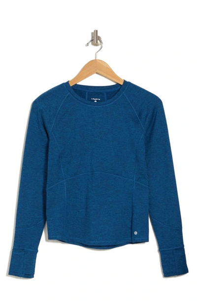 Layer 8 Long Sleeve Compression Top In Blue Opal Htr