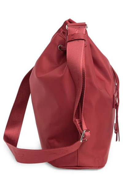 Shop Longchamp Neoprene Bucket Bag In Red
