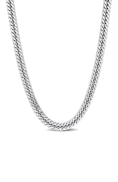 Shop Delmar Double Curb Link Chain Necklace In Silver