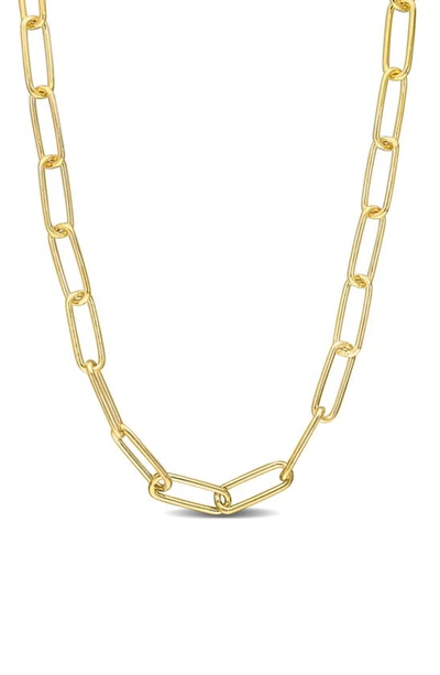 Shop Delmar Paperclip Chain Necklace In Yellow