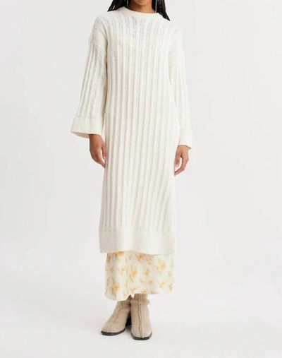 Shop Holzweiler Foss Knit Dress In White In Beige