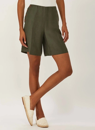 Shop Ecru Waverly Shorts In Dark Olive In Green