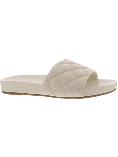 Shop Marc Fisher Ltd Imenal Womens Leather Slip On Slide Sandals In Beige