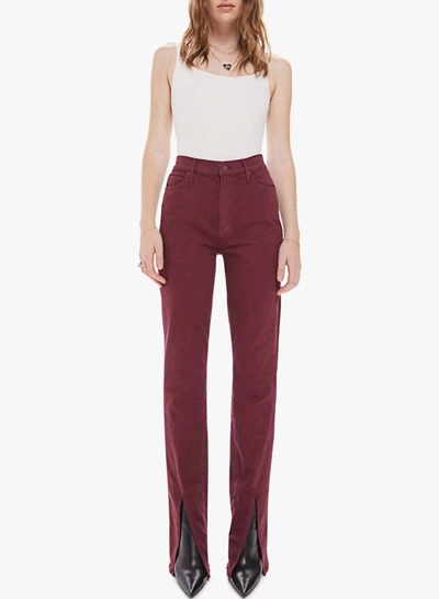 Shop Mother Rascal Slice Up Jean In Burgundy In Red