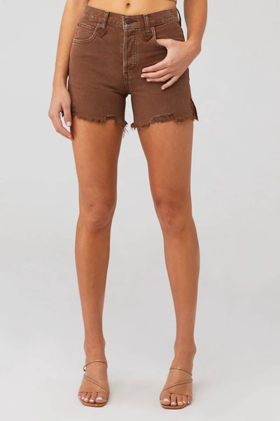 Shop Free People Makai Cut Off Shorts In Washed Chocolate In Brown