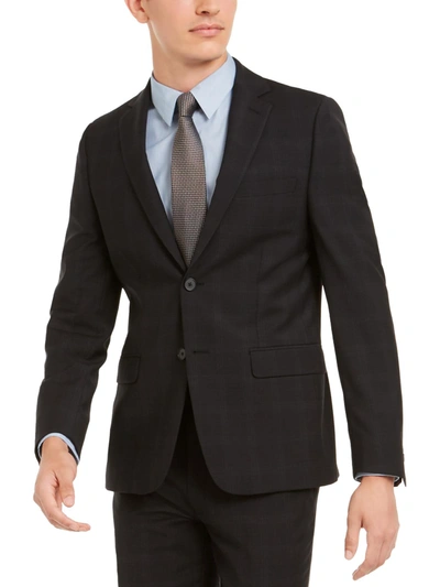 Shop Calvin Klein Milo Mens Wool Blend Skinny Fit Two-button Blazer In Black