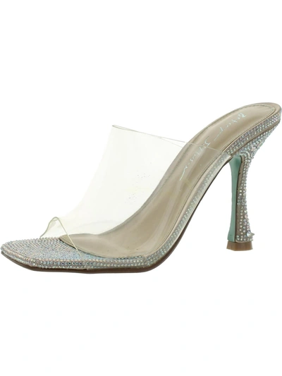 Shop Betsey Johnson Penni Womens Open Toe Slip On Heels In Silver
