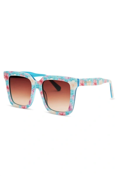 Shop Loveshackfancy Women's Novella Sunglasses In Turquoise Waves In Pink