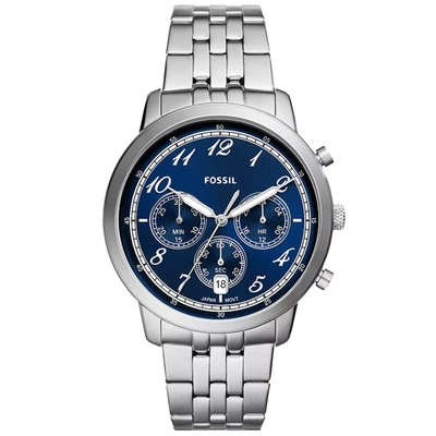 Shop Fossil Men's Neutra Blue Dial Watch In Silver