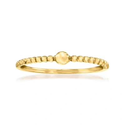 Rs Pure By Ross-simons 14kt Yellow Gold Beaded Ring With Ball In Gold