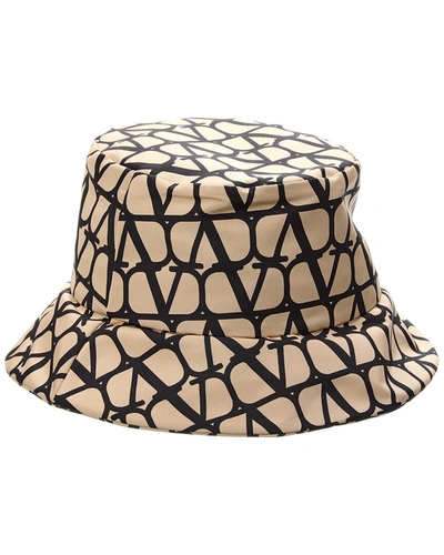 Shop Valentino Vlogo Toile Iconographe Silk Bucket Hat In Black