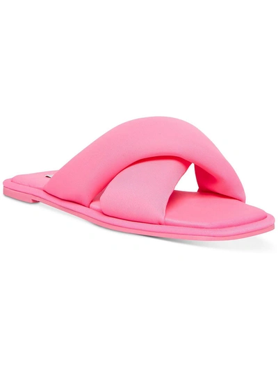 Shop Steve Madden Dixie Womens Slip-on Square Toe Slide Sandals In Pink