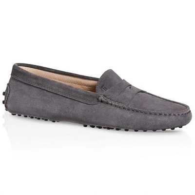 Shop Tod's Gommino Driving Shoes In Suede In Grey