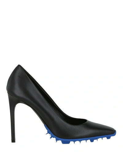 Shop Off-white Spike Leather Pumps In Black