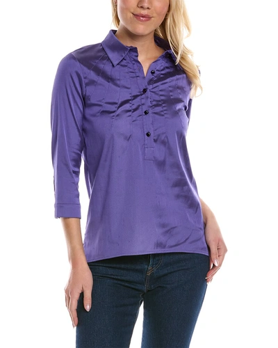 Shop Leggiadro Sunburst Silk-blend Top In Purple