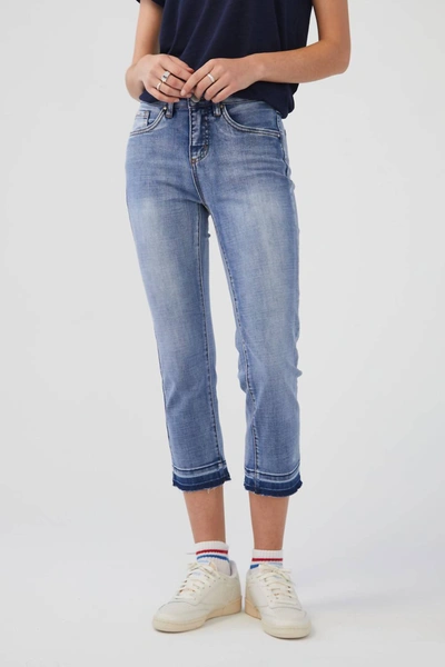 Shop Fdj Olivia Pencil Crop Jeans In Pacific Wash In Blue