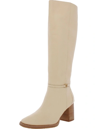 Shop Sam Edelman Elsy Womens Leather Block Heel Knee-high Boots In White