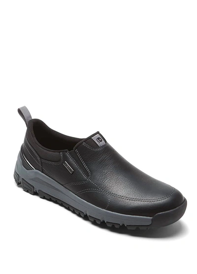 Shop Dunham Men's Glastonbury Slip On Sneaker - D/medium In Black Leather/suede In Grey