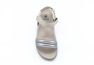 Shop Cougar Nolo Flat In Taupe/silver