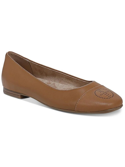 Shop Giani Bernini Aerinn Womens Leather Padded Insole Ballet Flats In Brown