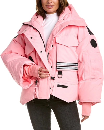 Shop Canada Goose Snow Mantra Cropped Jacket In Pink