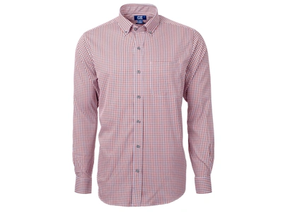 Shop Cutter & Buck Versatech Multi Check Stretch Mens Long Sleeve Dress Shirt In Pink